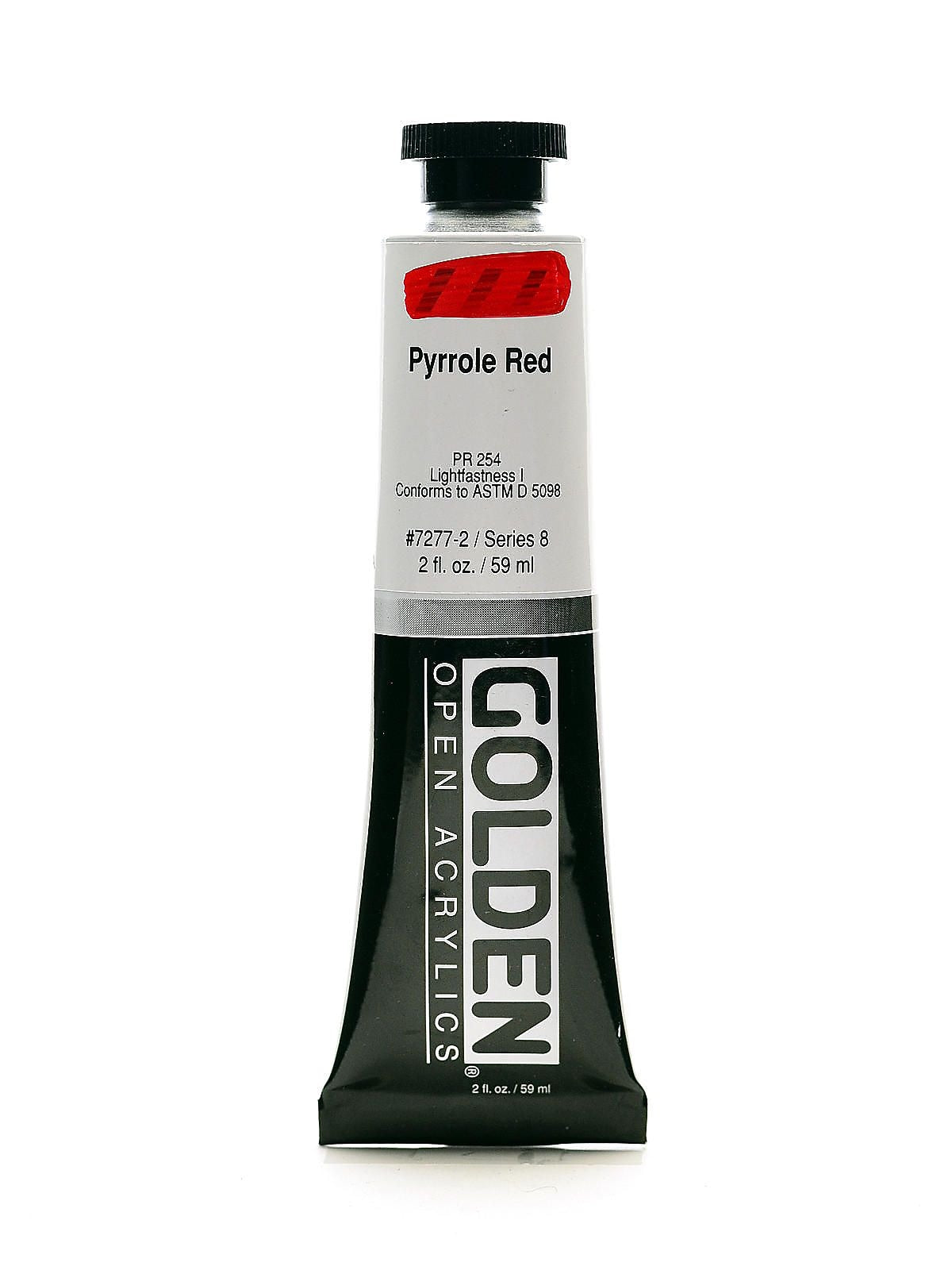 Golden Open Acrylic Colors, Pyrrole Red, 2Oz Tube (93615)