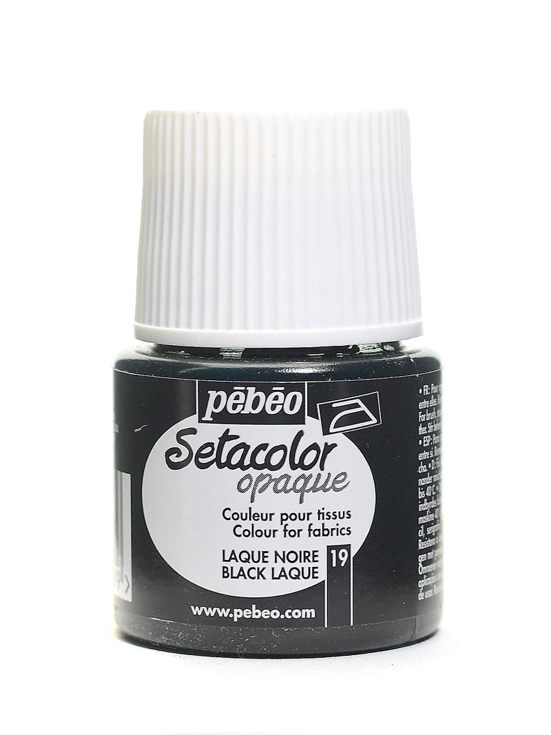 Pebeo Setacolor Opaque Fabric Paint Black Lake 45 Ml [Pack Of 3]