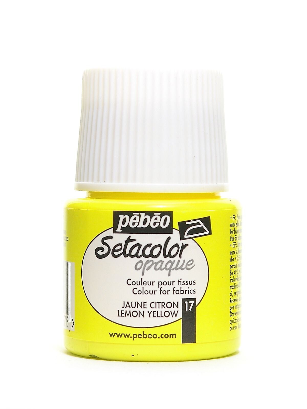 Pebeo Setacolor Opaque Fabric Paint Lemon Yellow 45 Ml [Pack Of 3]