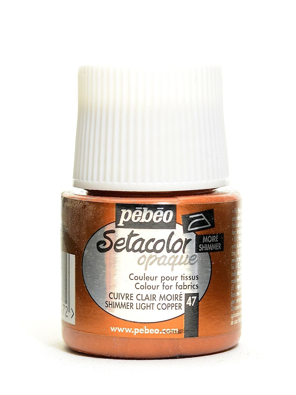 Pebeo Setacolor Opaque Fabric Paint Shimmer Light Copper 45 Ml [Pack Of 3]