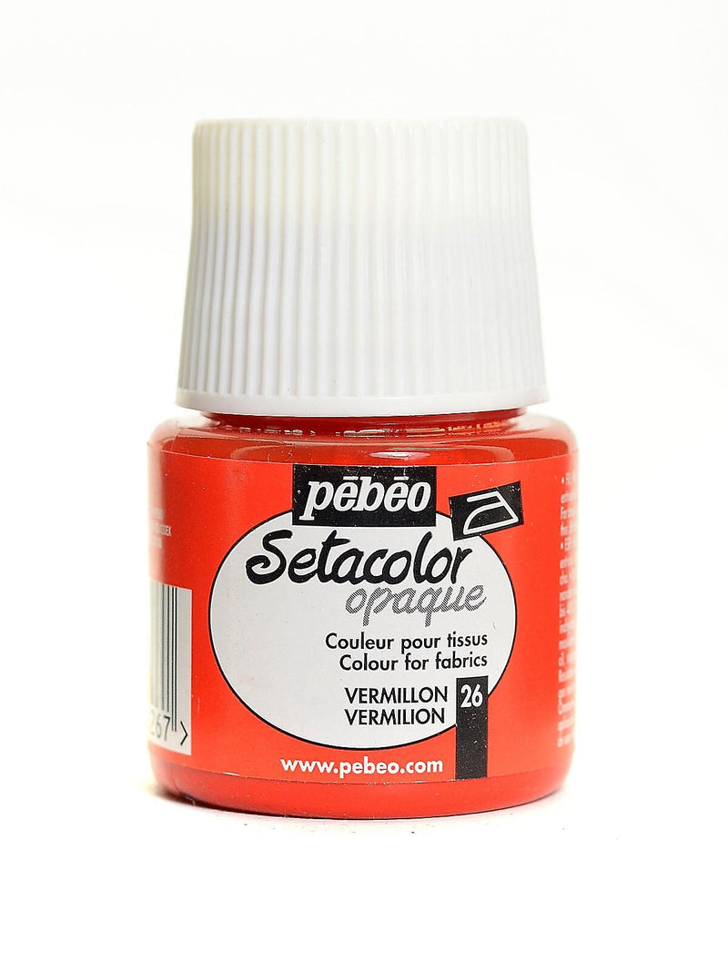 Pebeo Setacolor Opaque Fabric Paint Vermilion 45 Ml [Pack Of 3]