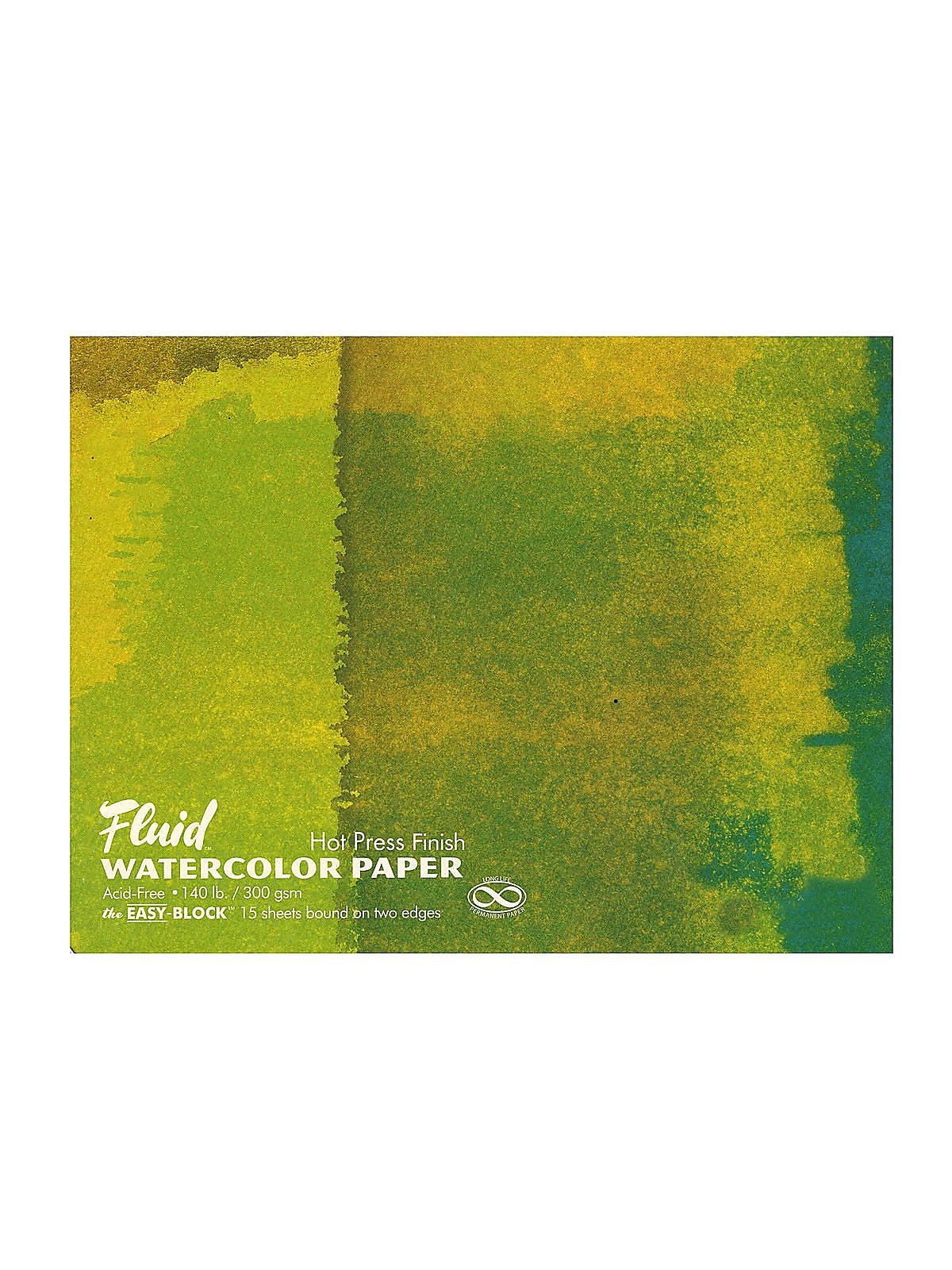 Global Art Fluid Hot Press Watercolor Paper, Block 16" X 20", 15 Sheets (5315)