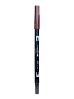 Tombow Dual End Brush Pen Brown [Pack Of 12]