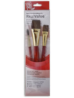 Princeton Real Value Series 9000 Red Short Handled Brush Sets No 9122, 3/Set (66282)