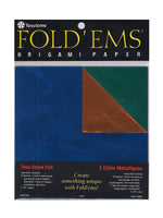 Yasutomo Fold'Ems Origami Paper Two-Sided, Foil/Solid, 5 7/8", 3/Pack (36570-Pk3)