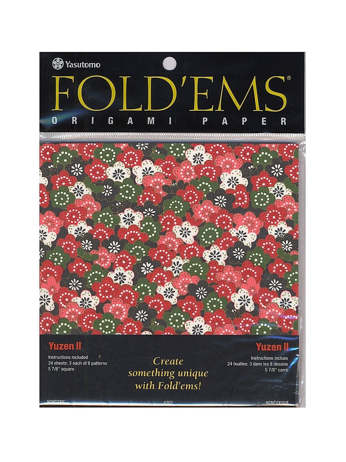 Yasutomo Fold'Ems Origami Paper Yuzen Ii: 8 Patterns 5 7/8 In. Pack Of 24 [Pack Of 3]