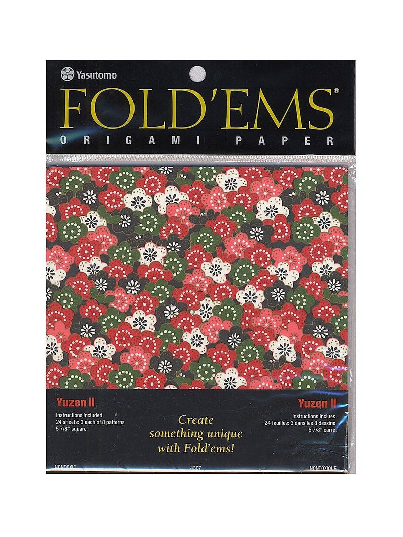 Yasutomo Fold'Ems Origami Paper Yuzen Ii: 8 Patterns 5 7/8 In. Pack Of 24 [Pack Of 3]