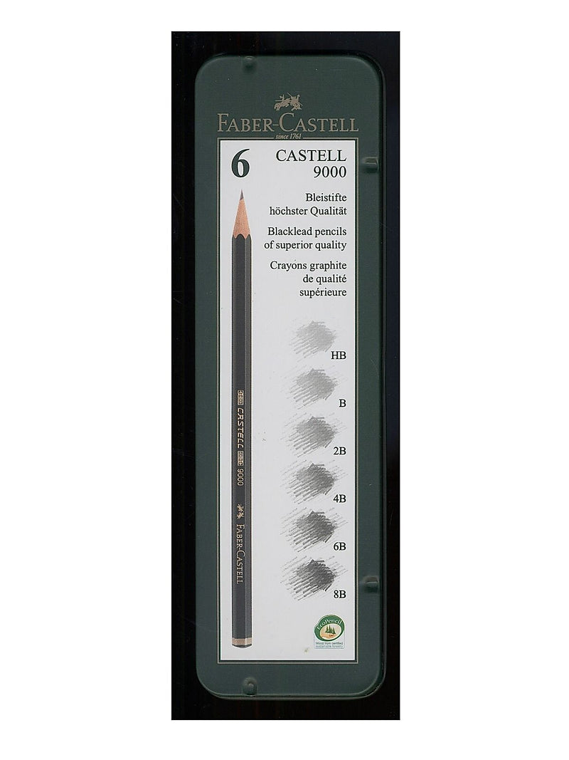 Faber-Castell 9000 Graphite Sketch Pencil Sets Art 8B - Hb Set Of 6