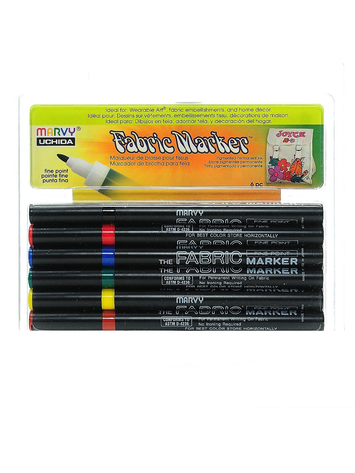 Marvy Uchida Fabric Markers Sets primary set of 6