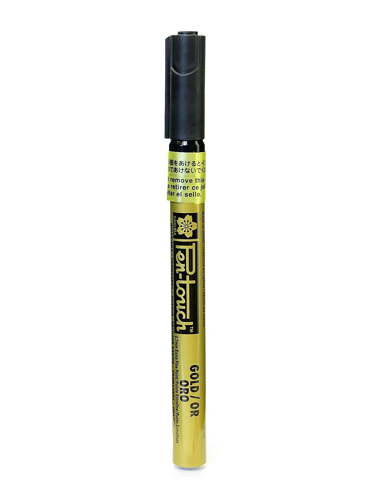 Sakura Pen-Touch Marker, 0.7mm Extra Fine Point, Gold, 4/Pack (16909-PK4)