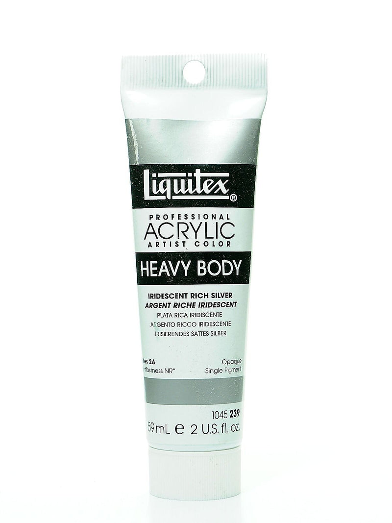 Liquitex Heavy Body Professional Artist Acrylic Colors Iridescent Rich Silver 2 Oz.