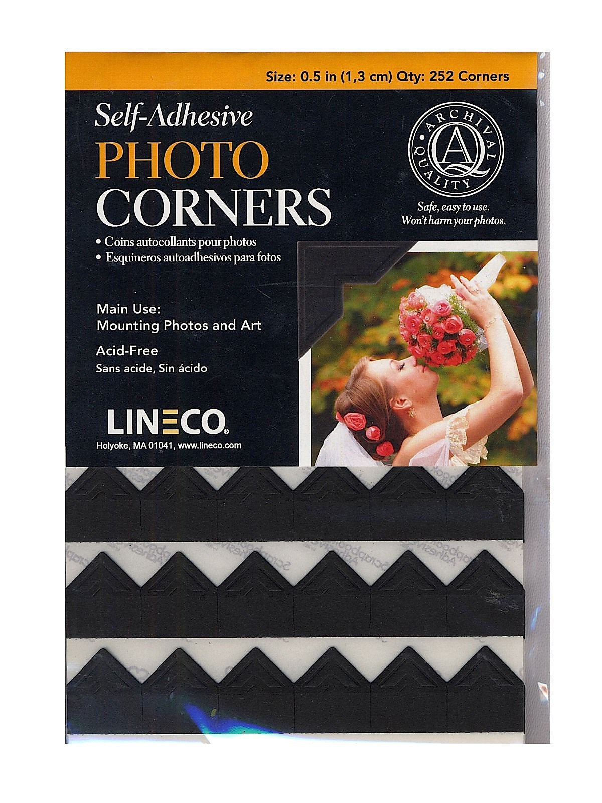 Lineco Scrapbooking Black Infinity Paper Photo Corners, 2/Pack (32086-PK2)
