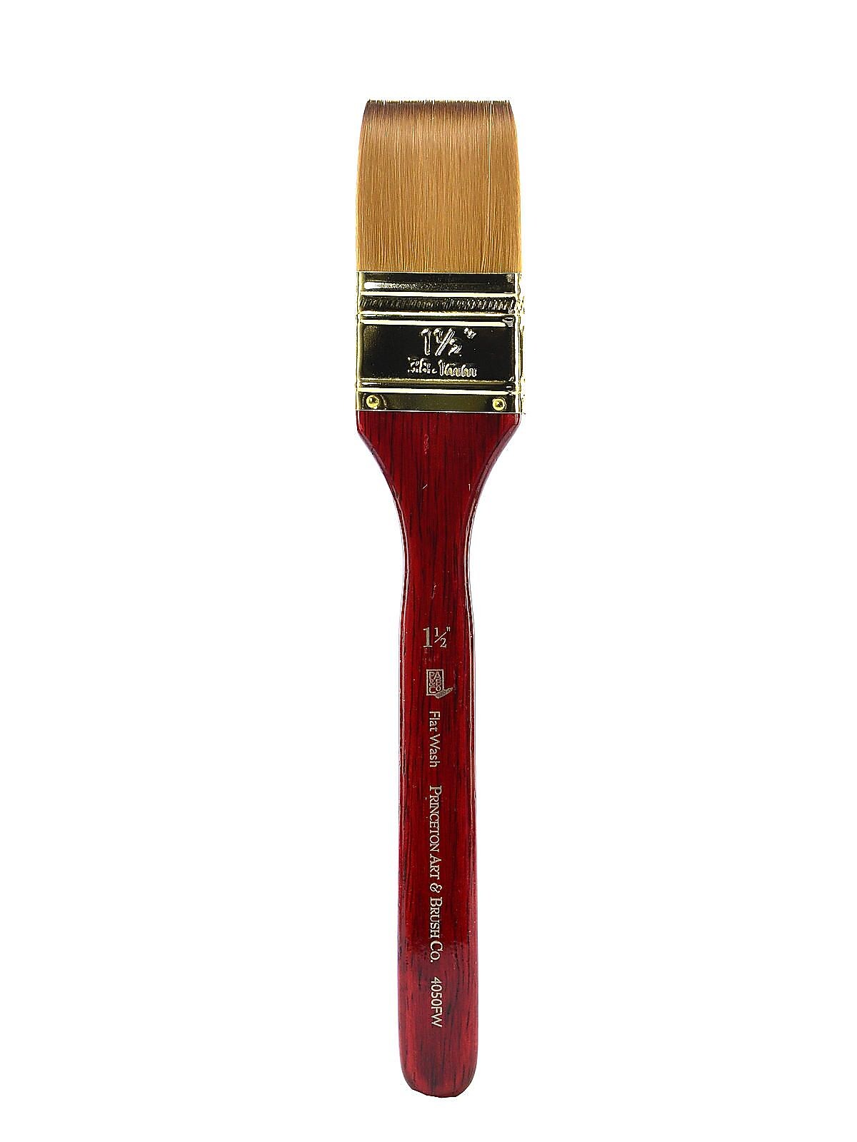 Princeton Series 4050 Synthetic Sable Watercolor Brushes 1 1/2 In. Short Handle Flat Wash