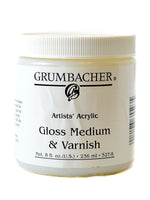 Grumbacher Acrylic Gloss Medium  And  Varnish 8 Oz. Jar