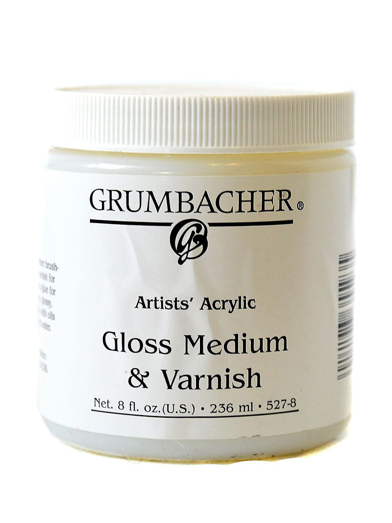 Grumbacher Acrylic Gloss Medium  And  Varnish 8 Oz. Jar
