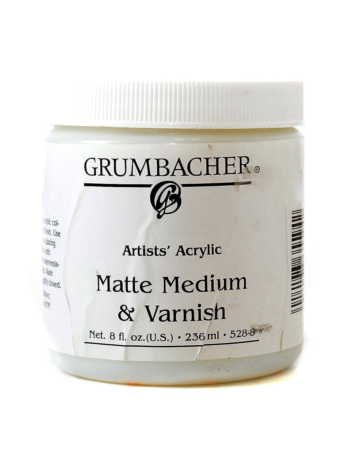 Grumbacher Artists' Acrylic Matte Medium  And  Varnish 8 Oz. Jar