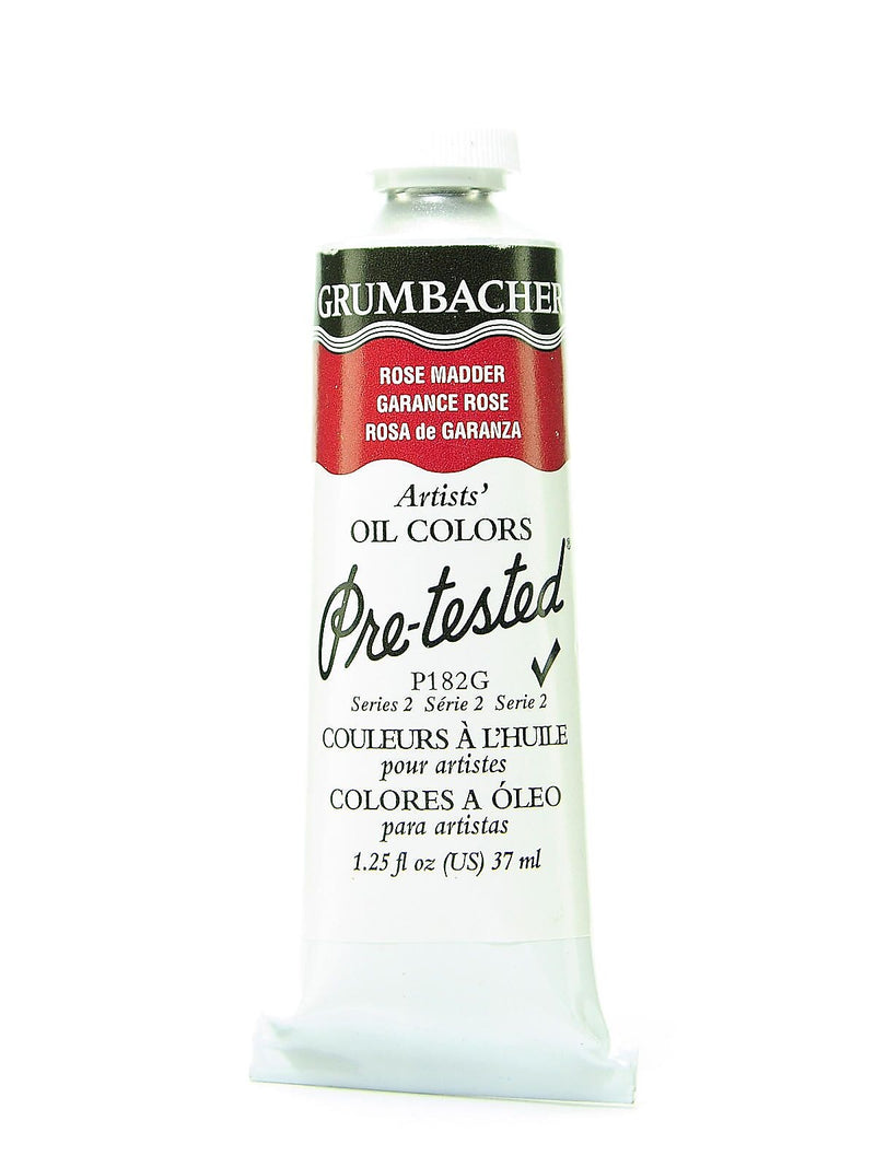 Grumbacher Pre-Tested Artists Oil Colors Rose Madder Hue P182 1.25 Oz.
