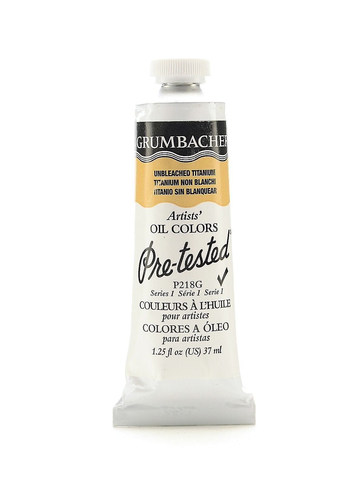Grumbacher Pre-Tested Artists Oil Colors Unbleached Titanium White P218 1.25 Oz. [Pack Of 2]