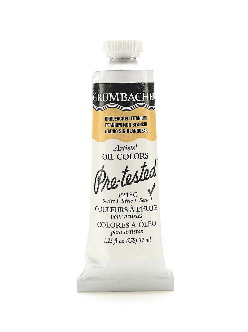 Grumbacher Pre-Tested Artists Oil Colors Unbleached Titanium White P218 1.25 Oz. [Pack Of 2]