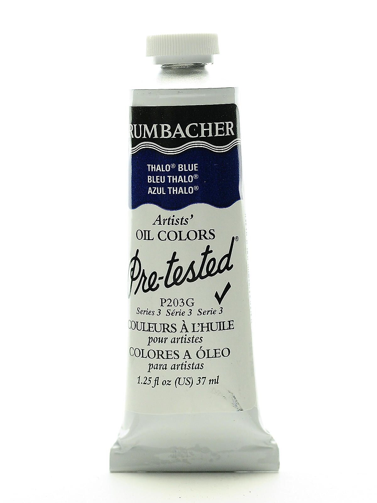 Grumbacher Pre-Tested Artists Oil Colors Thalo Blue P203 1.25 Oz.