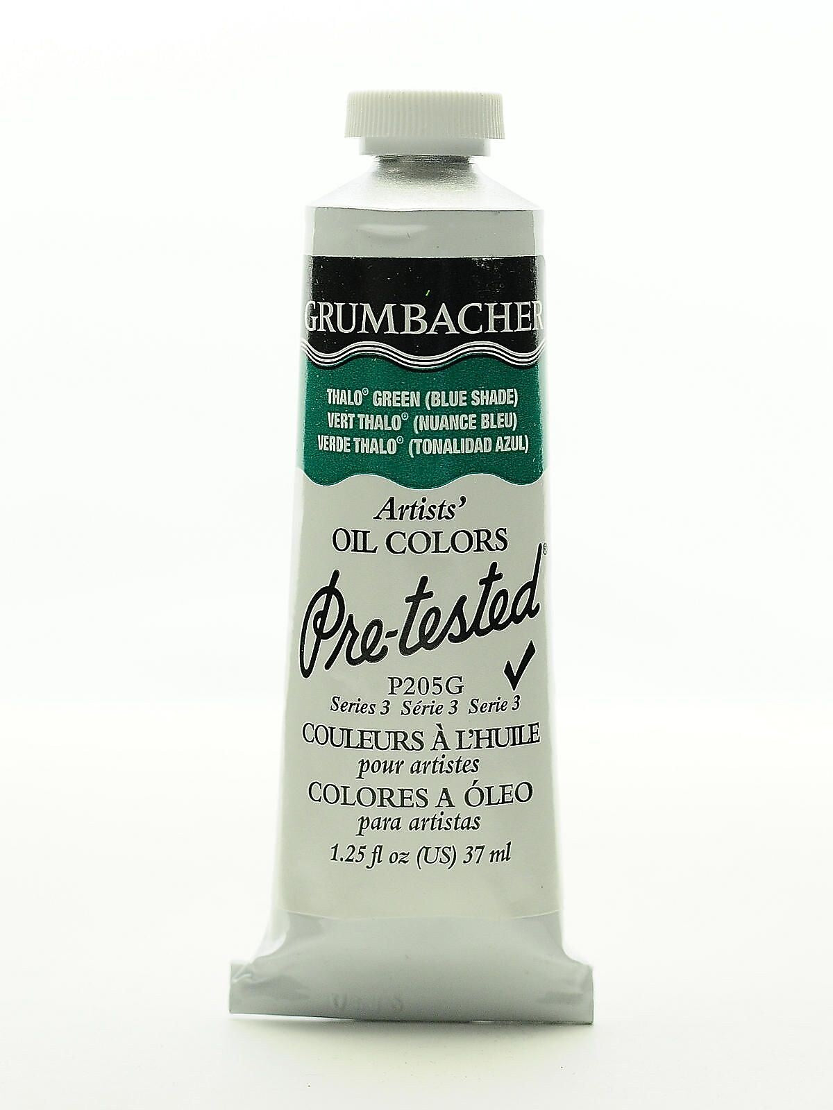 Grumbacher Pre-Tested Artists Oil Colors Thalo Green (Blue Shade) P205 1.25 Oz.