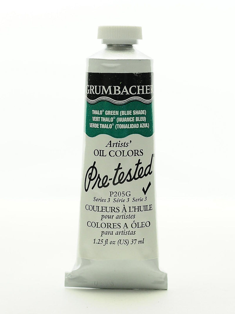 Grumbacher Pre-Tested Artists Oil Colors Thalo Green (Blue Shade) P205 1.25 Oz.