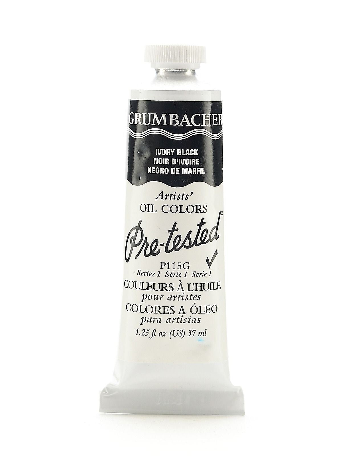 Grumbacher Pre-Tested Artists Oil Colors Ivory Black P115 1.25 Oz. [Pack Of 2]