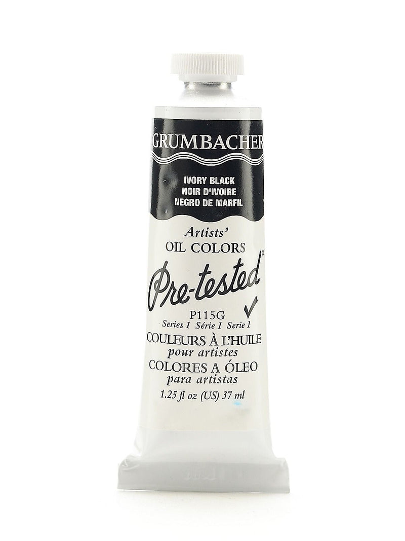 Grumbacher Pre-Tested Artists Oil Colors Ivory Black P115 1.25 Oz. [Pack Of 2]