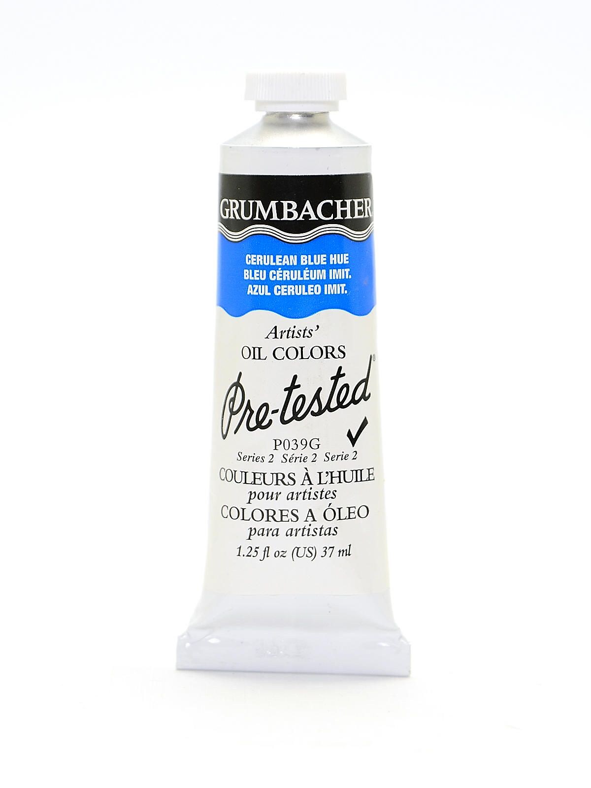 Grumbacher Pre-Tested Artists Oil Colors Cerulean Blue Hue P039 1.25 Oz.
