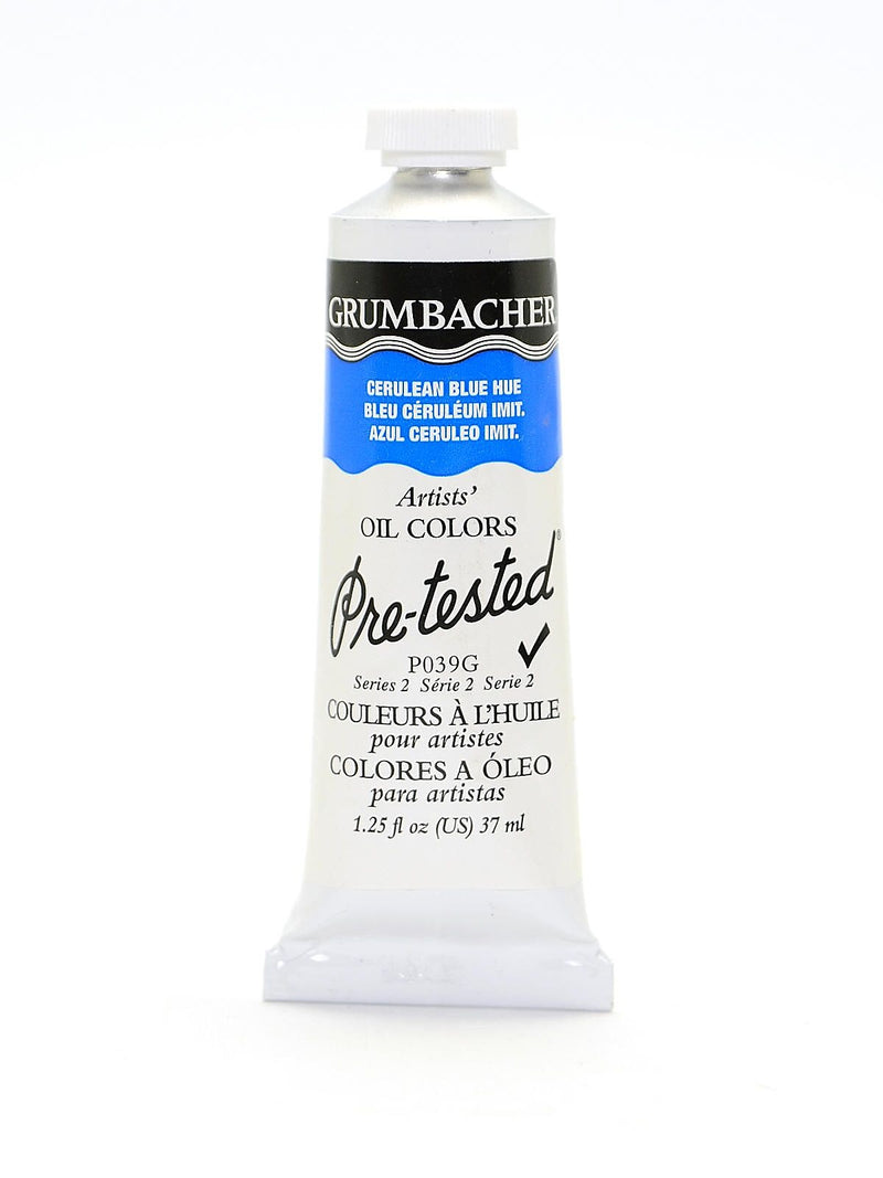Grumbacher Pre-Tested Artists Oil Colors Cerulean Blue Hue P039 1.25 Oz.