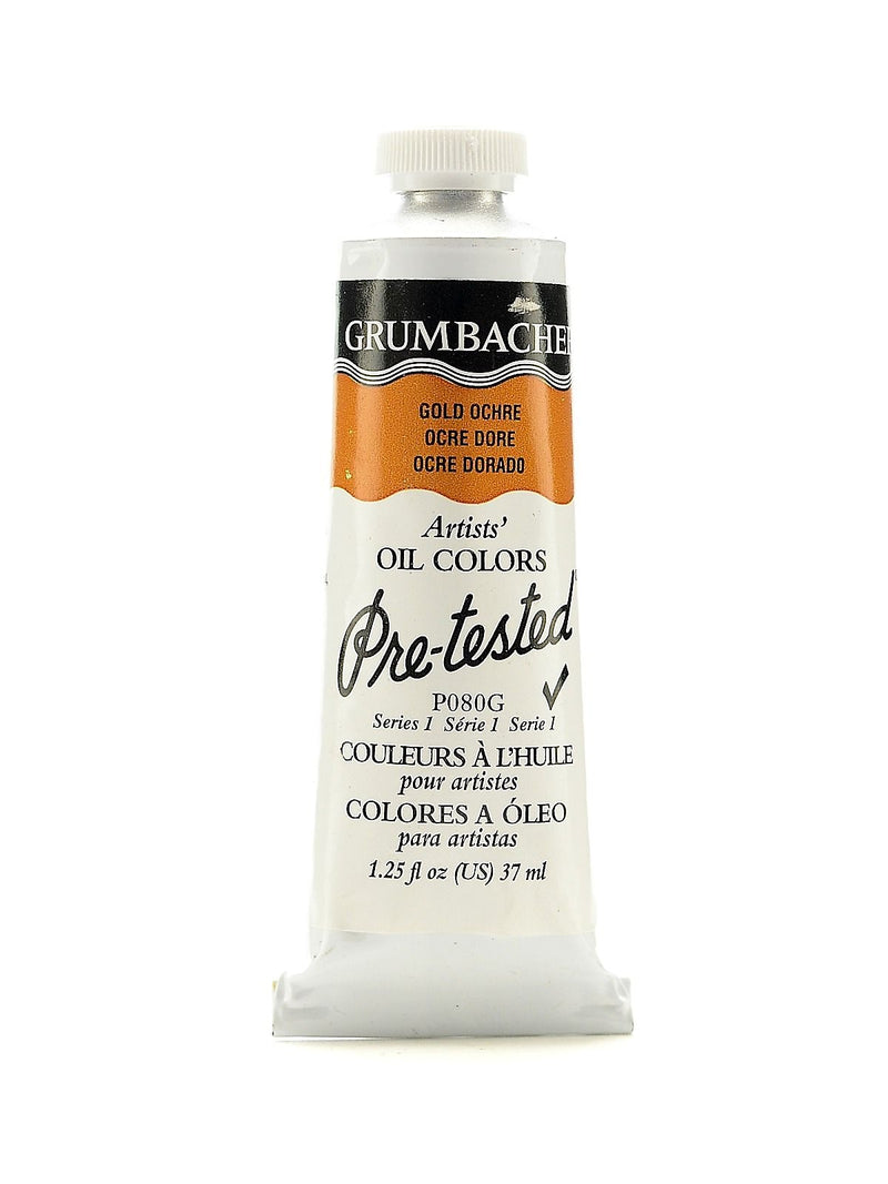 Grumbacher Pre-Tested Artists Oil Colors Gold Ochre Hue (Transparent) P080 1.25 Oz. [Pack Of 2]