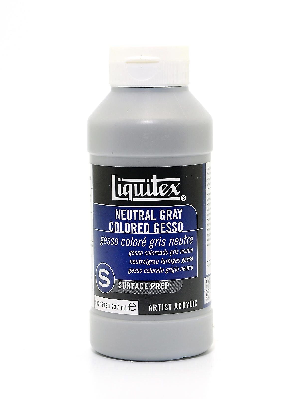 Liquitex Acrylic Colored Gesso, Neutral Gray, Value 5, 8Oz (84754)