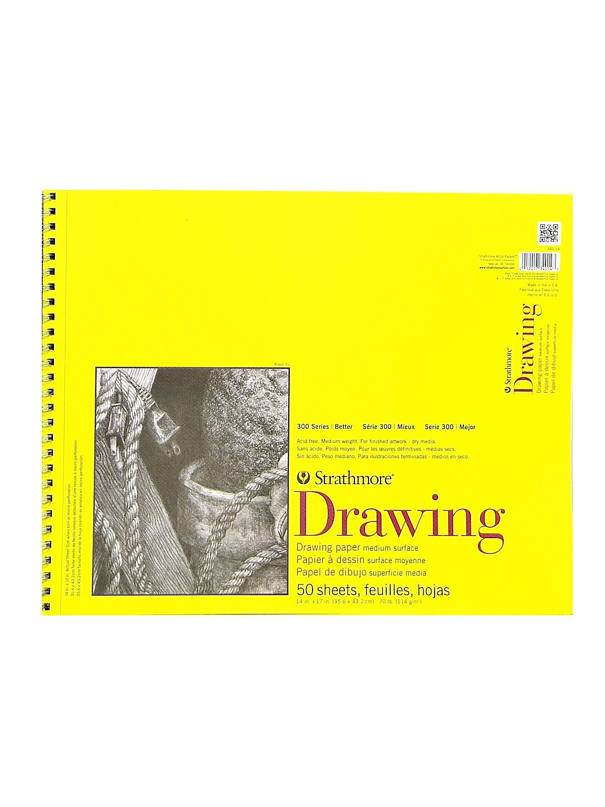 Strathmore 300 Series 17" x 14" Drawing Sketch Pad, 50 Sheets/Pad, 2/Pack (53521-PK2)