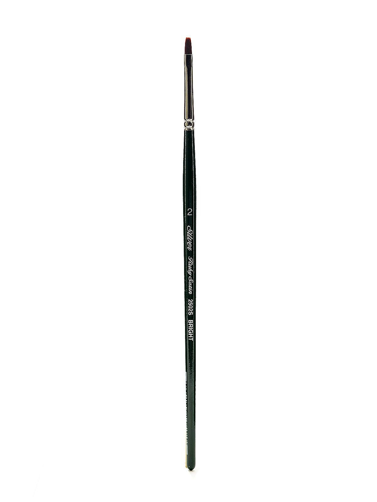Silver Brush Ruby Satin Series Synthetic Brushes Short Handle 2 Bright 2502S