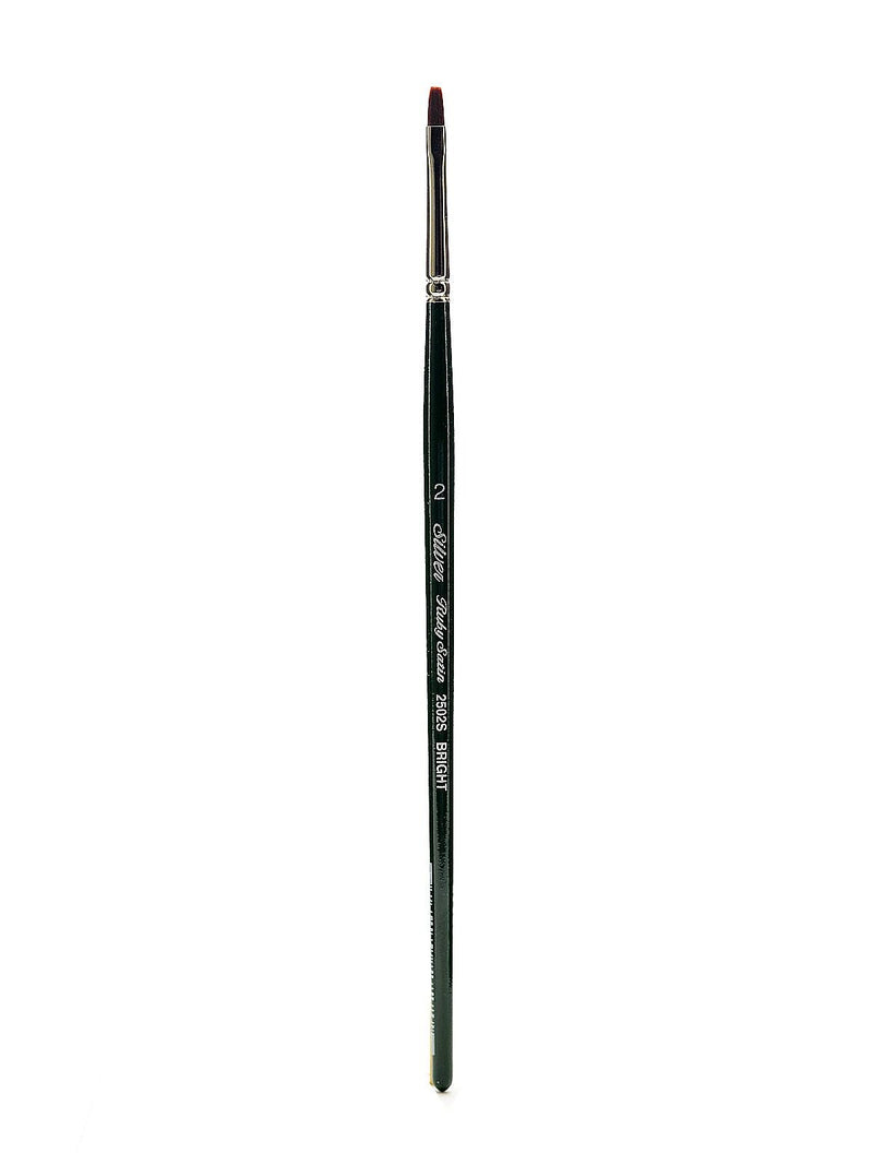Silver Brush Ruby Satin Series Synthetic Brushes Short Handle 2 Bright 2502S