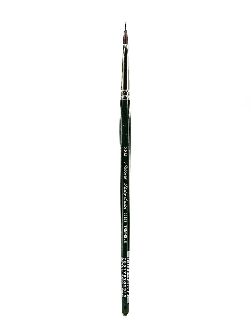 Silver Brush Ruby Satin Series Synthetic Brushes Short Handle Extra Small Pointed Triangle 2515S