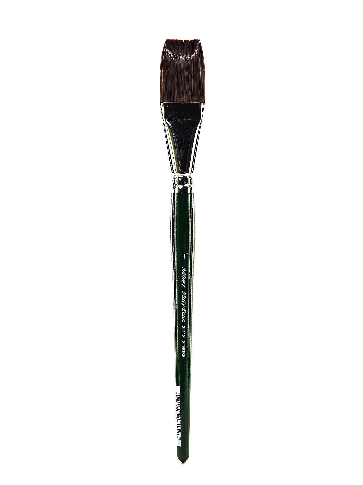 Silver Brush Ruby Satin Series Synthetic Brushes Short Handle 1 In. Stroke 2511S