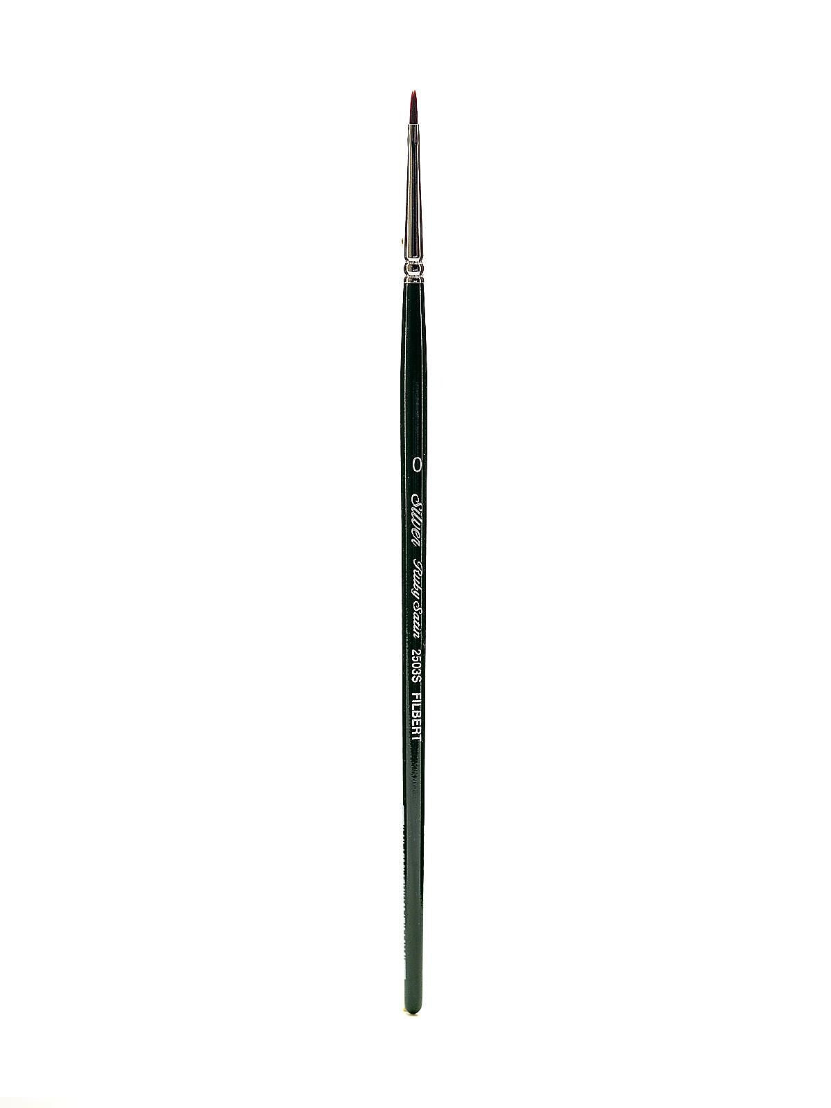 Silver Brush Ruby Satin Series Synthetic Brushes Short Handle 0 Filbert 2503S