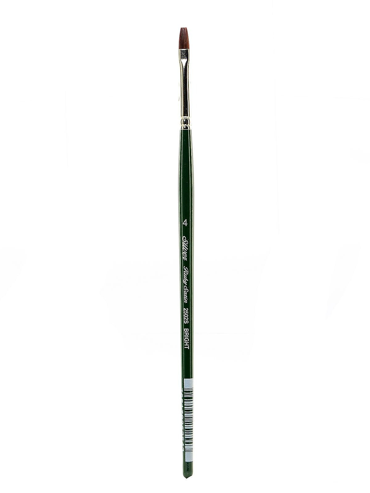 Silver Brush Ruby Satin Series Synthetic Brushes Short Handle 4 Bright 2502S
