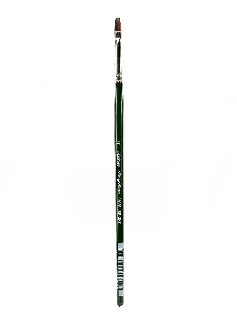Silver Brush Ruby Satin Series Synthetic Brushes Short Handle 4 Bright 2502S