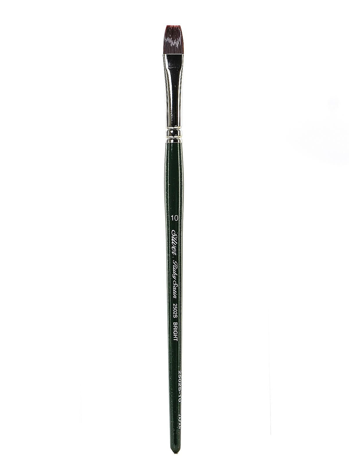 Silver Brush Ruby Satin Series Synthetic Brushes Short Handle 10 Bright 2502S
