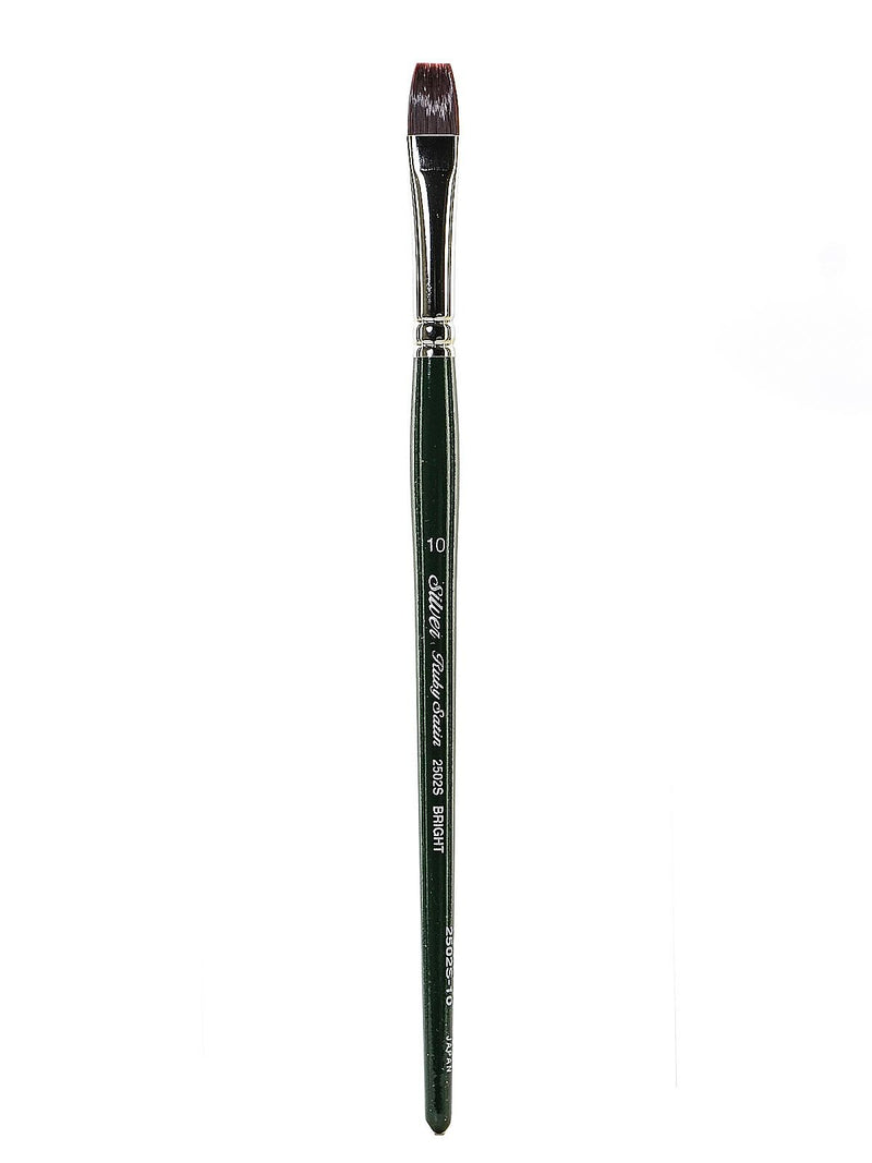 Silver Brush Ruby Satin Series Synthetic Brushes Short Handle 10 Bright 2502S