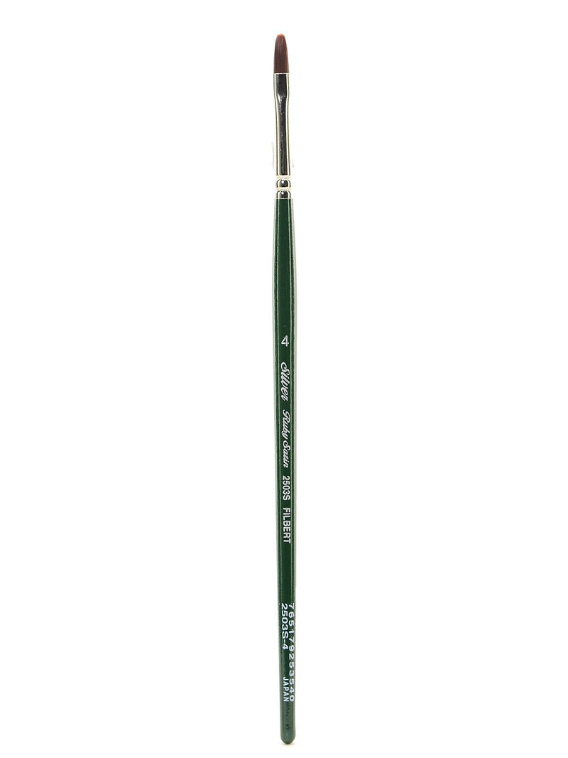 Silver Brush Ruby Satin Series Synthetic Brushes Short Handle 4 Filbert 2503S