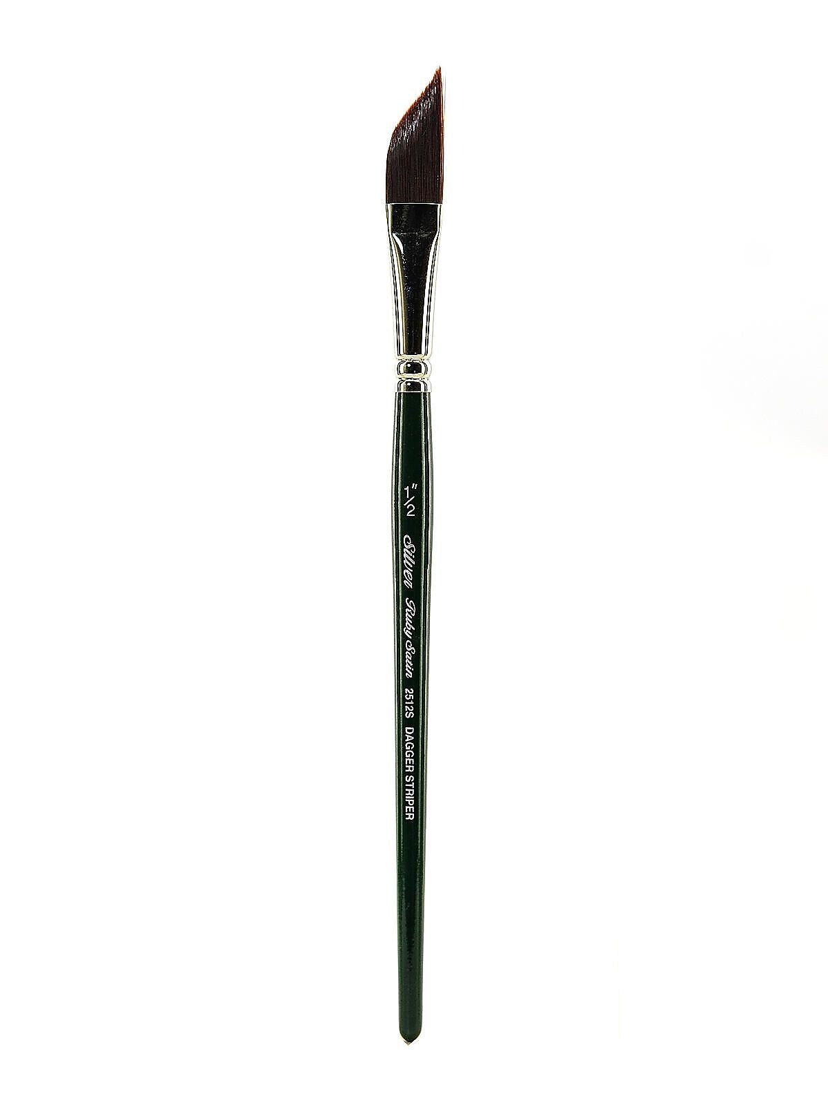 Silver Brush Ruby Satin Series Synthetic Brushes Short Handle 1/2 In. Dagger Striper 2512S
