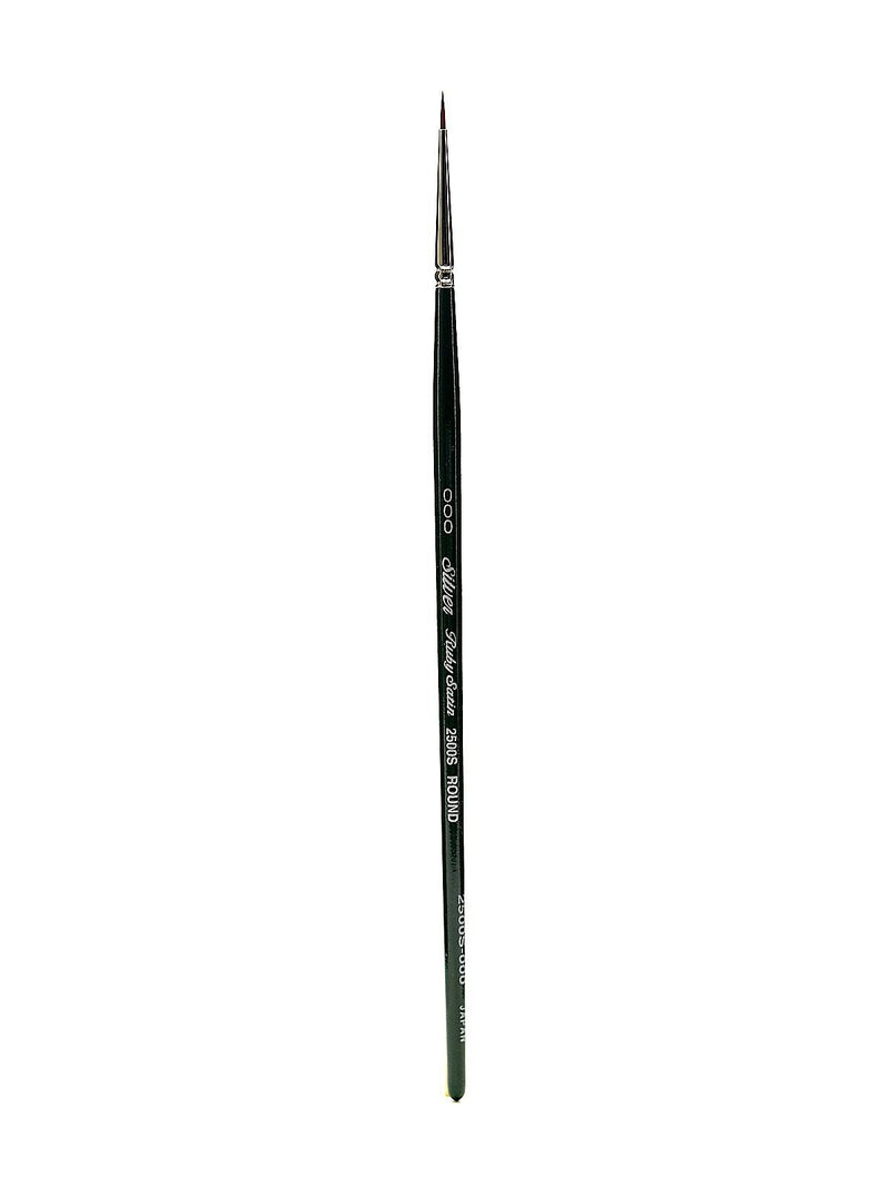 Silver Brush Ruby Satin Series Synthetic Brushes Short Handle 3/0 Round 2500S