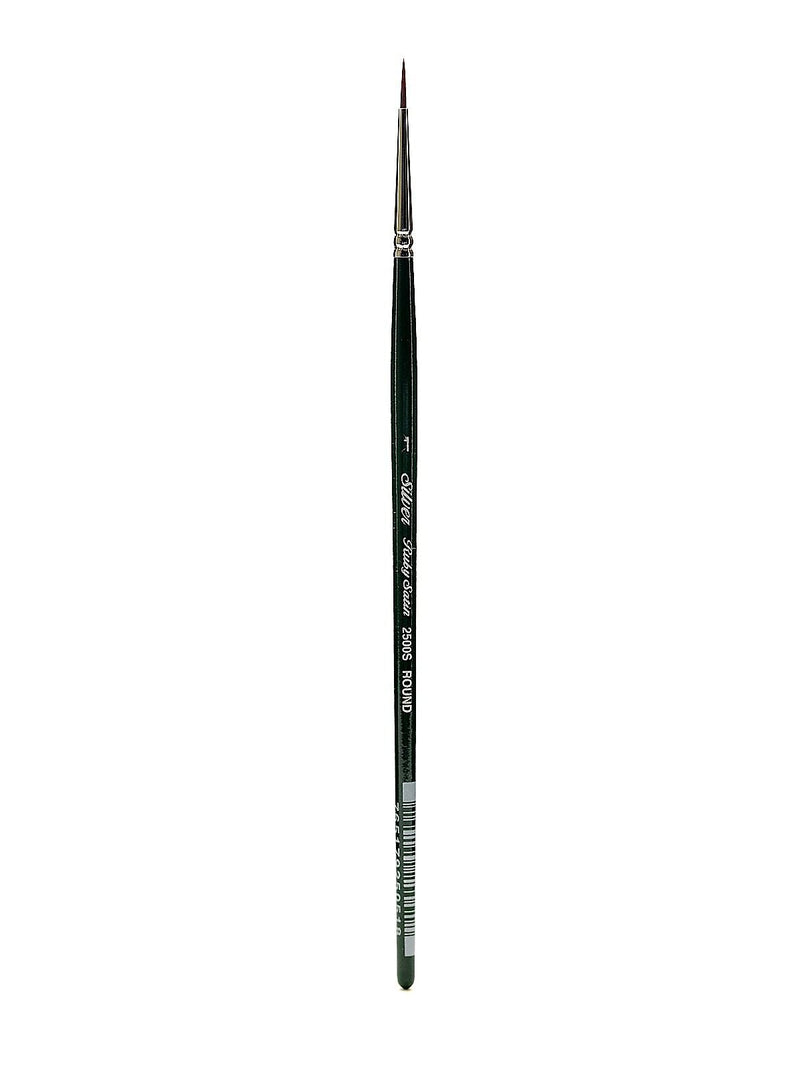 Silver Brush Ruby Satin Series Synthetic Brushes Short Handle 1 Round 2500S