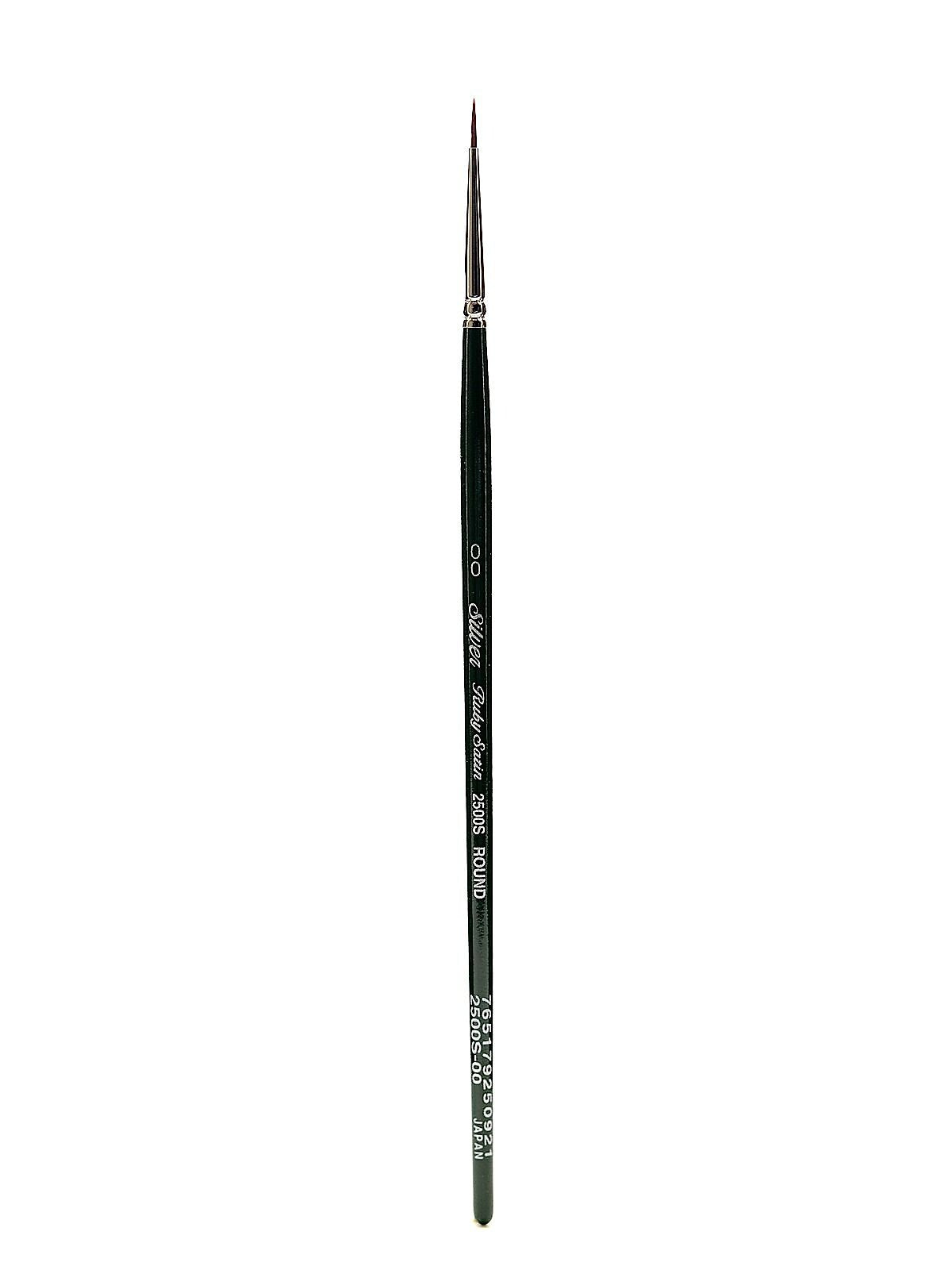 Silver Brush Ruby Satin Series Synthetic Brushes Short Handle 2/0 Round 2500S