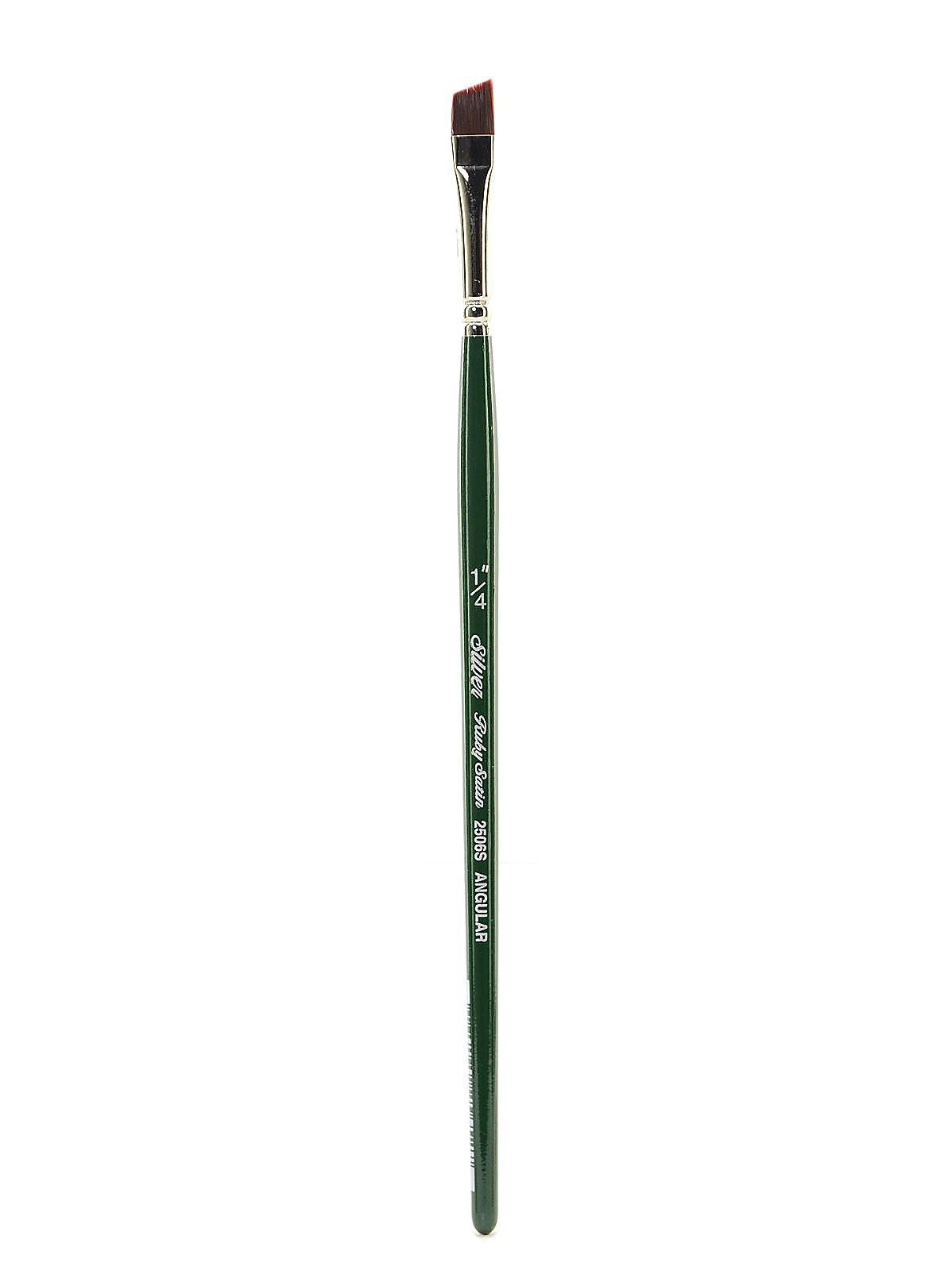 Silver Brush Ruby Satin Series Synthetic Brushes Short Handle 1/4 In. Angular 2506S