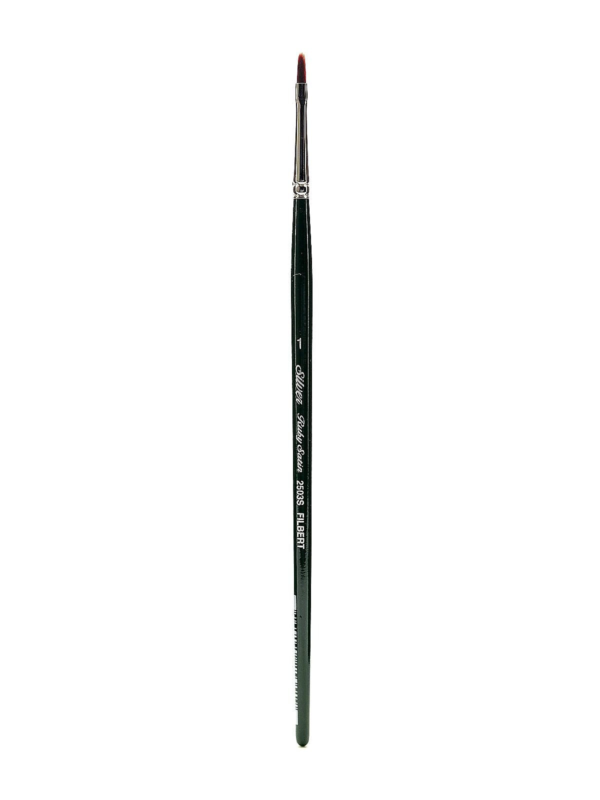 Silver Brush Ruby Satin Series Synthetic Brushes Short Handle 1 Filbert 2503S