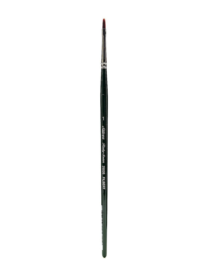 Silver Brush Ruby Satin Series Synthetic Brushes Short Handle 1 Filbert 2503S